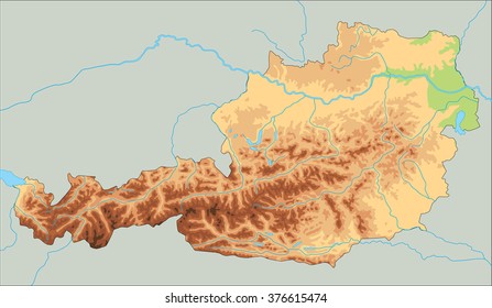Detaillierte Karte von Österreich.