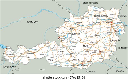 1,613 Austria road map Images, Stock Photos & Vectors | Shutterstock