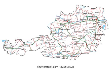 1,613 Austria road map Images, Stock Photos & Vectors | Shutterstock