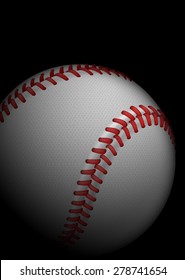 High detailed baseball. Illustration on black background