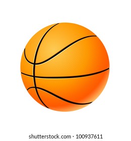 High detailed basketball ball isolated on white background, vector illustration