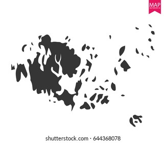 High detailed - black map of Aland Islands on white background. Vector illustration eps 10.