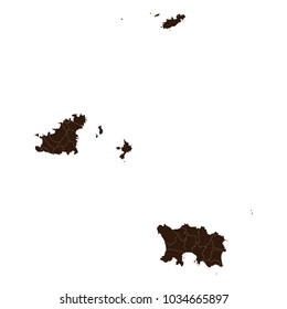 High detailed - black map of Channel Islands on white background. Vector illustration eps 10.
