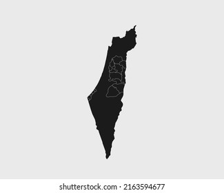 High Detailed Black Map Palestine On Stock Vector (Royalty Free ...