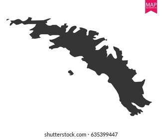 High detailed - black map of South Georgia and the South Sandwich Islands on white background. Vector illustration eps 10.