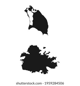 High detailed black vector map Antigua and Barbuda