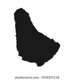 High detailed black vector map Barbados 