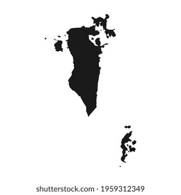 High detailed black vector map Bahrain 