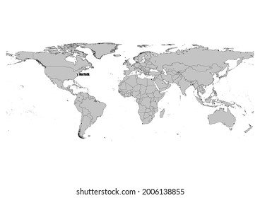 High detailed black and white map showing Norfolk-United States of America 's position in the world. File is suitable for digital editing and prints of all sizes.