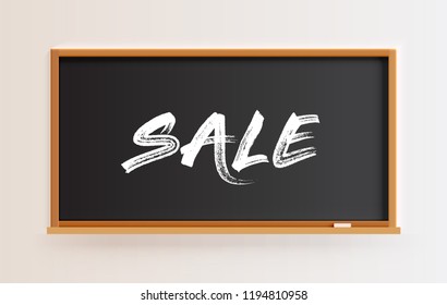 High detailed blackboard with 'SALE' title, vector illustration