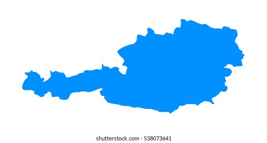 High detailed blue map of Austria. Vector illustration eps 10.