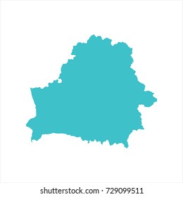 High Detailed Blue Map of Belarus isolated on white background. Vector illustration eps 10.