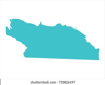 High Detailed Blue Map of Belize isolated on white background. Vector illustration eps 10.