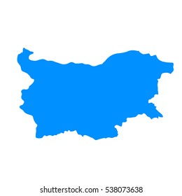 High detailed blue map of Bulgaria. Vector illustration eps 10.