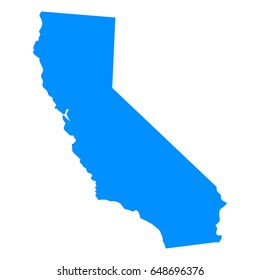 High Detailed - Blue Map Of California On White Background. Vector Illustration Eps 10.