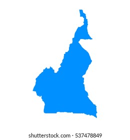 High detailed blue map of Cameroon. Vector illustration eps 10.