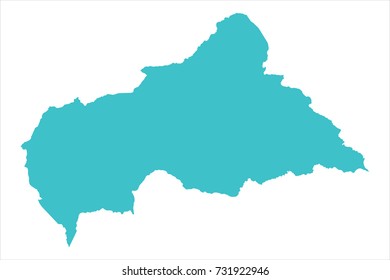 High Detailed Blue Map of Central African Republic isolated on white background. Vector illustration eps 10.