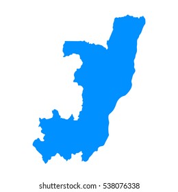 High detailed blue map of Congo. Vector illustration eps 10.