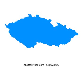 High detailed blue map of Czech Republic. Vector illustration eps 10.