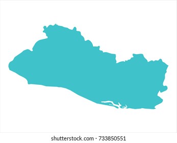 High Detailed Blue Map of El Salvador isolated on white background. Vector illustration eps 10.