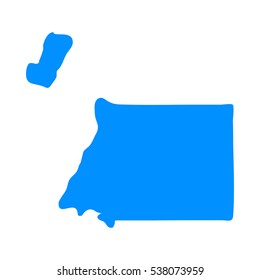 High detailed blue map of Equatorial Guinea. Vector illustration eps 10.