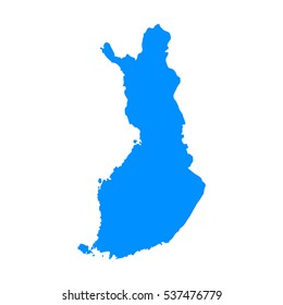 High detailed blue Map of Finland. Vector illustration eps 10.