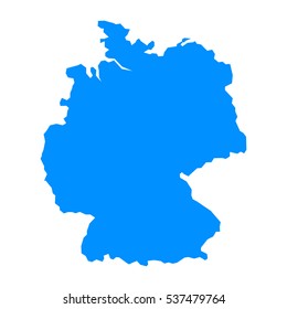 High detailed blue map of Germany. Vector illustration eps 10.