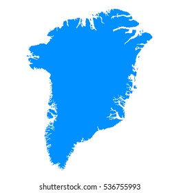 High detailed blue map of Greenland .Vector illustration eps 10.