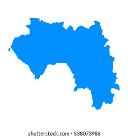 High detailed blue map of Guinea. Vector illustration eps 10.