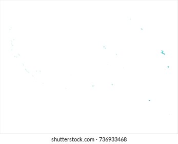 High Detailed Blue Map of Kiribati isolated on white background. Vector illustration eps 10.