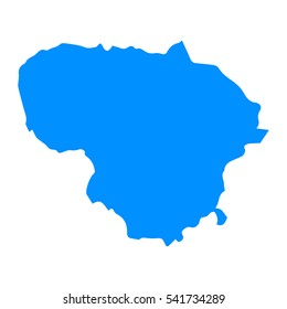 High detailed blue map of Lithuania. Vector illustration eps 10.