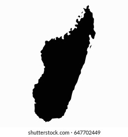 High detailed blue map of Madagascar. Vector illustration