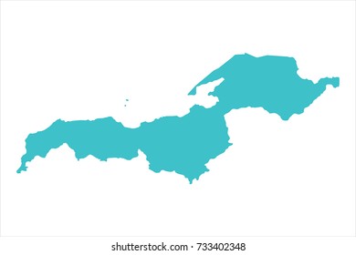 High Detailed Blue Map of Malawi isolated on white background. Vector illustration eps 10.