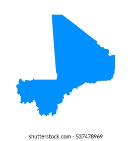 High detailed blue map of Mali. Vector illustration eps 10.