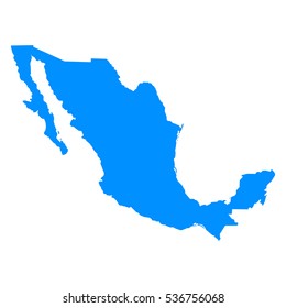 High Detailed Blue Map Of Mexico. Vector Illustration Eps 10.