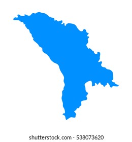 High detailed blue map of Moldova. Vector illustration eps 10.