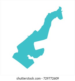 High Detailed Blue Map of Monaco isolated on white background. Vector illustration eps 10.