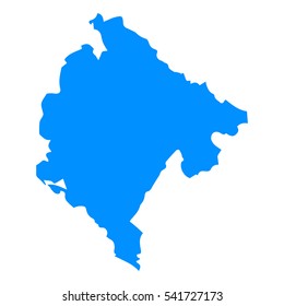 High detailed blue map of Montenegro. Vector illustration eps 10.