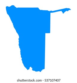 High detailed blue map of Namibia. Vector illustration eps 10.