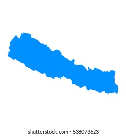 High detailed blue map of Nepal. Vector illustration eps 10.