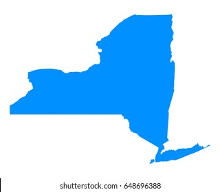 High detailed - blue map of New york on white background. Vector illustration eps 10.