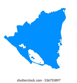High detailed blue map of Nicaragua. Vector illustration eps 10.