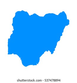 High Detailed Blue Map Nigeria Vector Stock Vector (Royalty Free ...