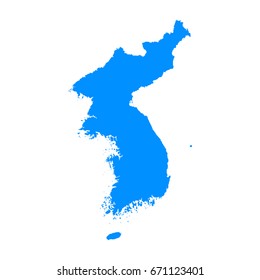 High detailed - blue map of North Korea on white background. Vector illustration eps 10.