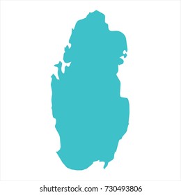 High Detailed Blue Map of Qatar isolated on white background. Vector illustration eps 10.