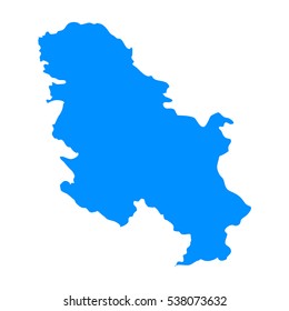 High detailed blue map of Republic of Serbia. Vector illustration eps 10.