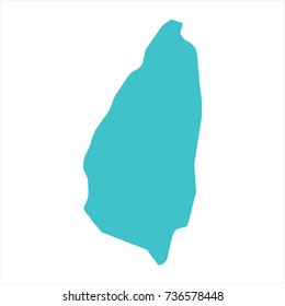 High Detailed Blue Map of Saint Lucia isolated on white background. Vector illustration eps 10.