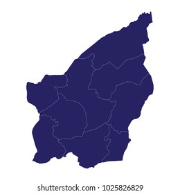 High detailed blue map of San Marino, Map of San Marino - Blue Geometric Rumpled Triangular , Polygonal Design For Your . Vector illustration eps 10.