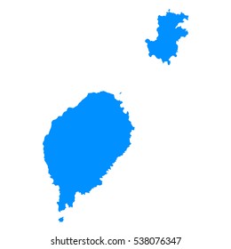 High detailed blue map of Sao Tome and Principe. Vector illustration eps 10.