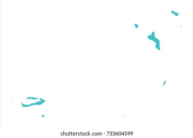 High Detailed Blue Map of Seychelles isolated on white background. Vector illustration eps 10.